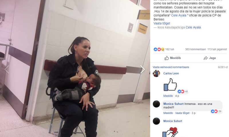 Politseinik rahustas võõrast last imetamisega