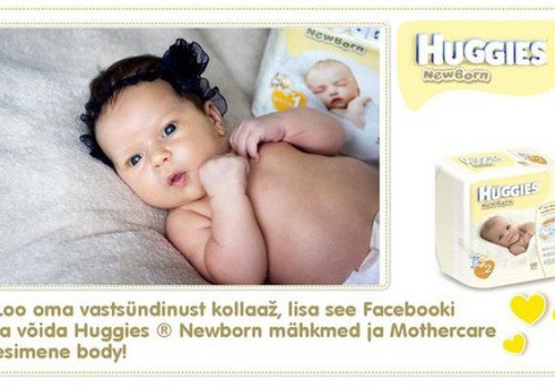 Kollaaži loomise võistluse lõppemine. Auhinnaks oli välja pandud Huggies ® Newborn mähkmed ja Mothercare esimene body