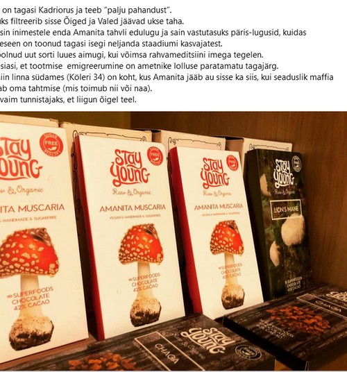 PTA hoiatab: Facebookis müüakse punast kärbseseent sisaldavat šokolaadi