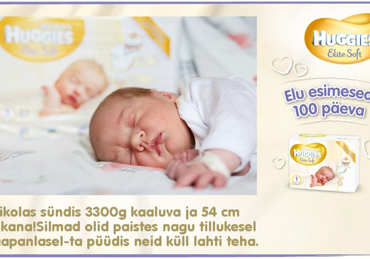 Huggies® Elite Soft esitleb: Beebi 100 esimest elupäeva (1. päev)