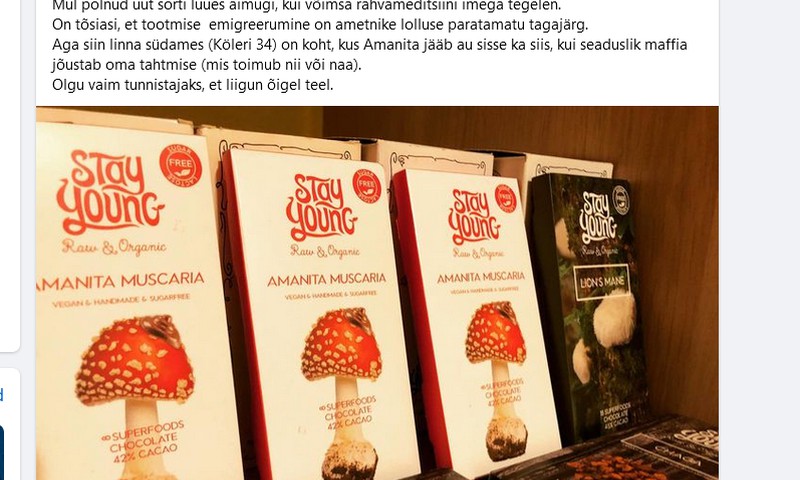 PTA hoiatab: Facebookis müüakse punast kärbseseent sisaldavat šokolaadi