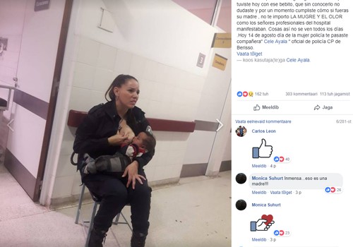 Politseinik rahustas võõrast last imetamisega