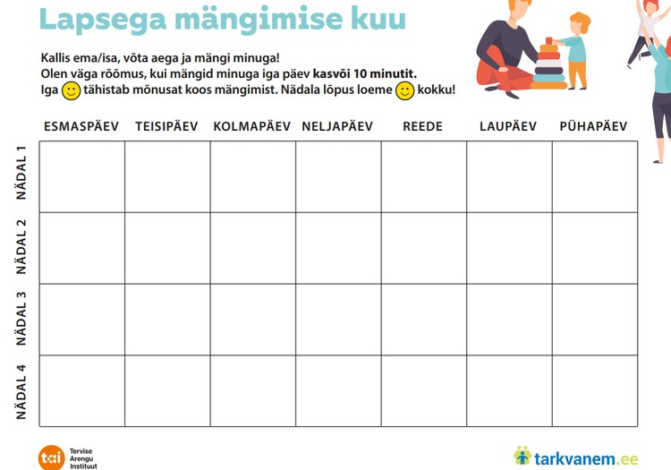 Lapsele vahva ja suhtele kasulik: korralda lapsega mängimise kuu!